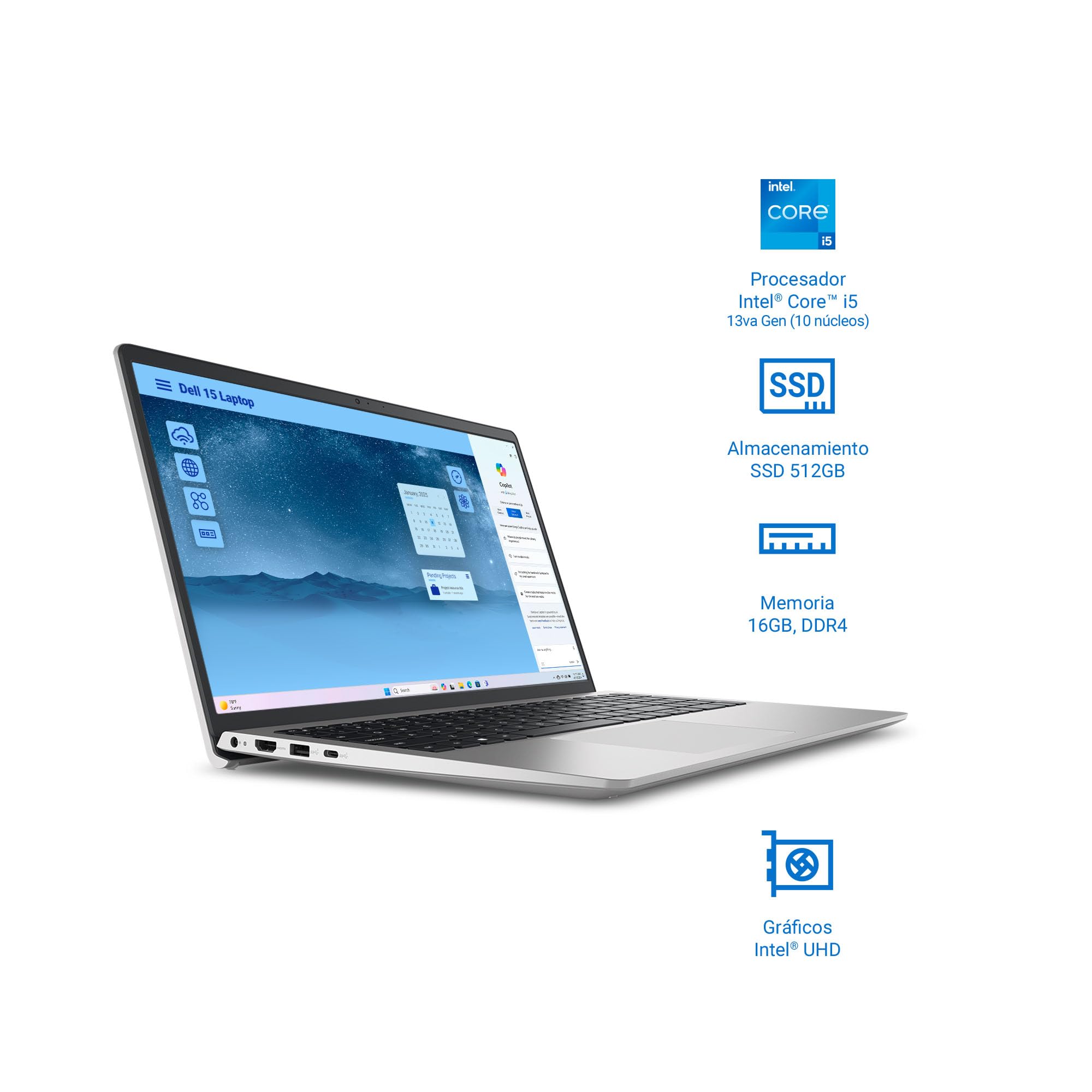 Dell Laptop 15 DC15250 Intel Core i5-1334U 16GB RAM 512GB SSD 39.6