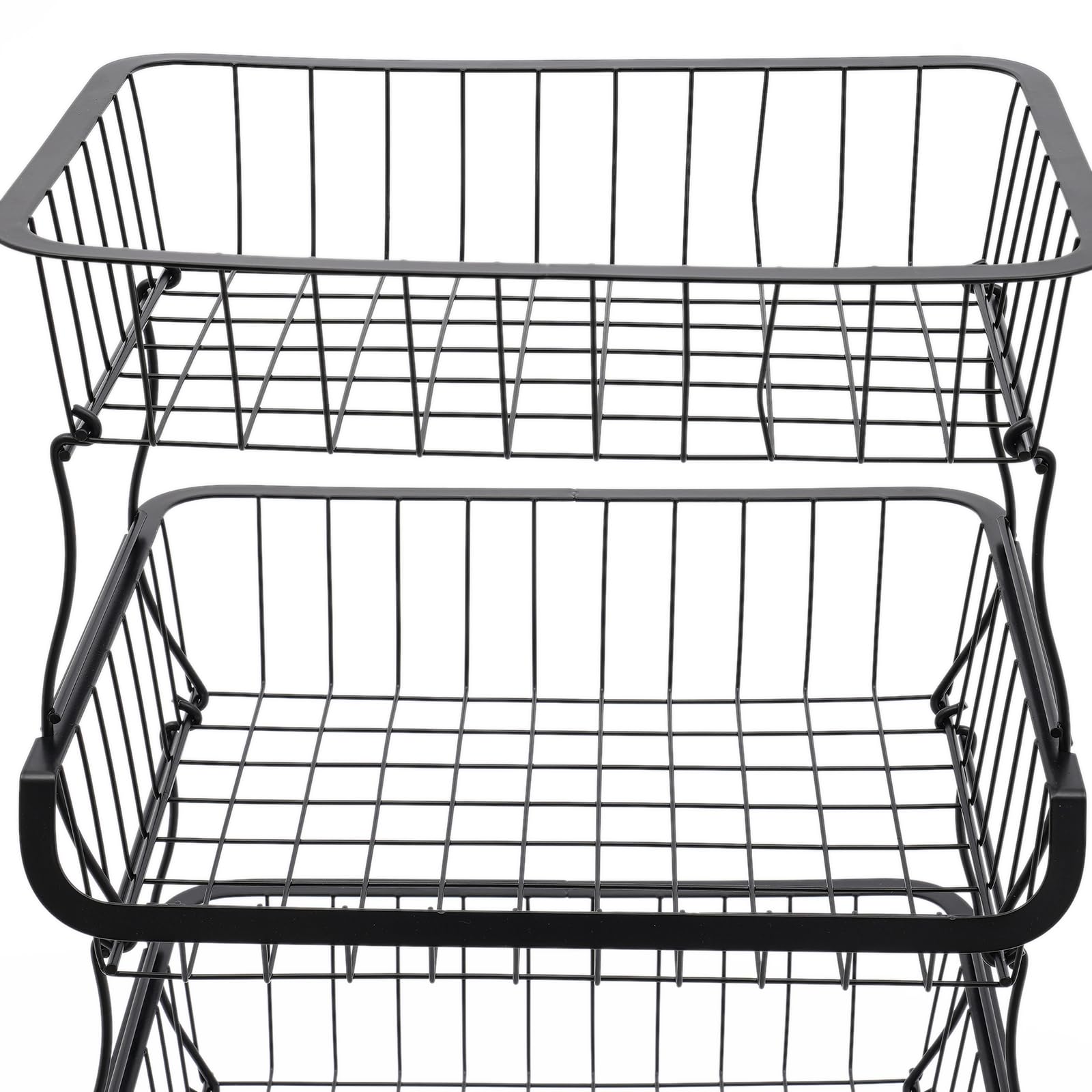 Czarny kosz na owoce, wózek kuchenny z rolkami, hamulec, tacka ociekowa, 5-poziomowy, 41 x 29 x 112 cm, stalowy wózek na warzywa, zdejmowany kosz do przechowywania, kosz druciany, kosz na warzywa