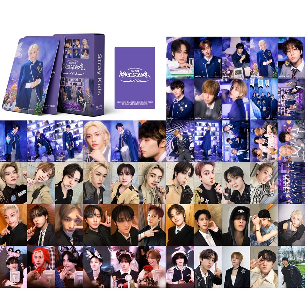 新品 Straykids magic school Felix stayzone Funwaretech Stray Kids Magic School Photocards 55Pcs 2024 4TH