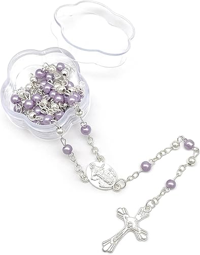 CLGIFT Juego de 12 collares de rosario de San Benito para bautismo, boda, primera comunión, conmemoración, recuerdo religioso