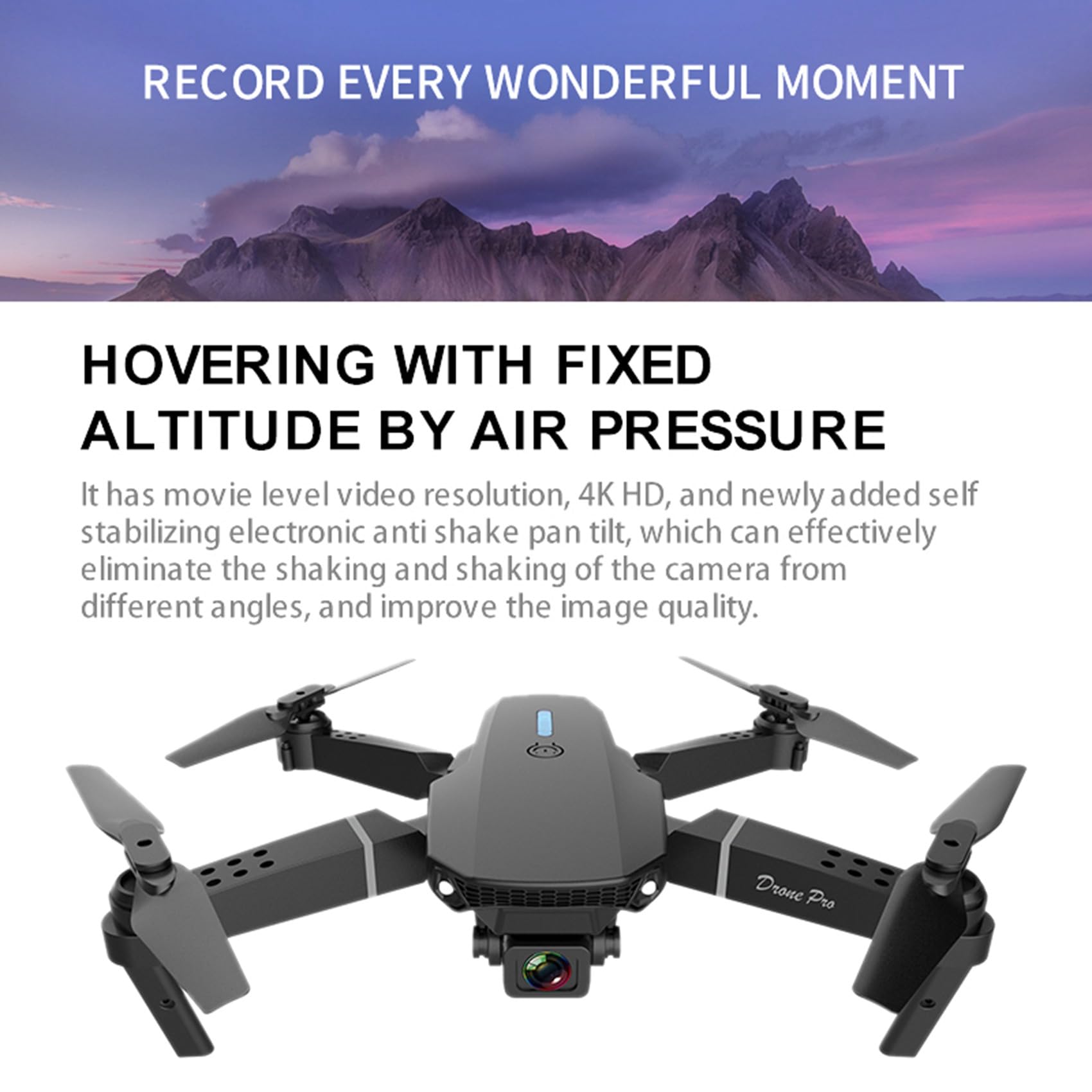 3X E88 WiFi FPV Drone con Grandangolare 4K HD Dual Camera Pieghevole Altitude Hold RC Quadcopter Profesional Drones