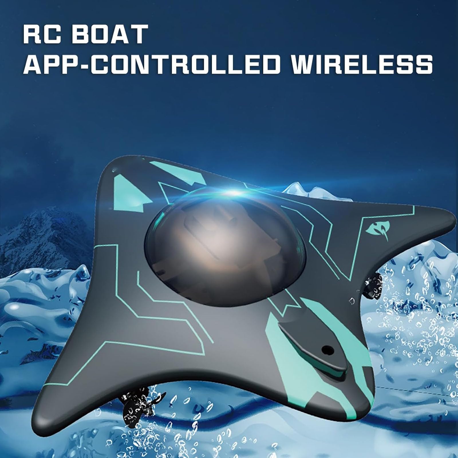 Drone submarino, Conectividad inalámbrica, Control de aplicación inteligente, Transmisión de imagen en tiempo real 1080p HD, Equipado con luz led, para exploración submarina y juguetes para adultos