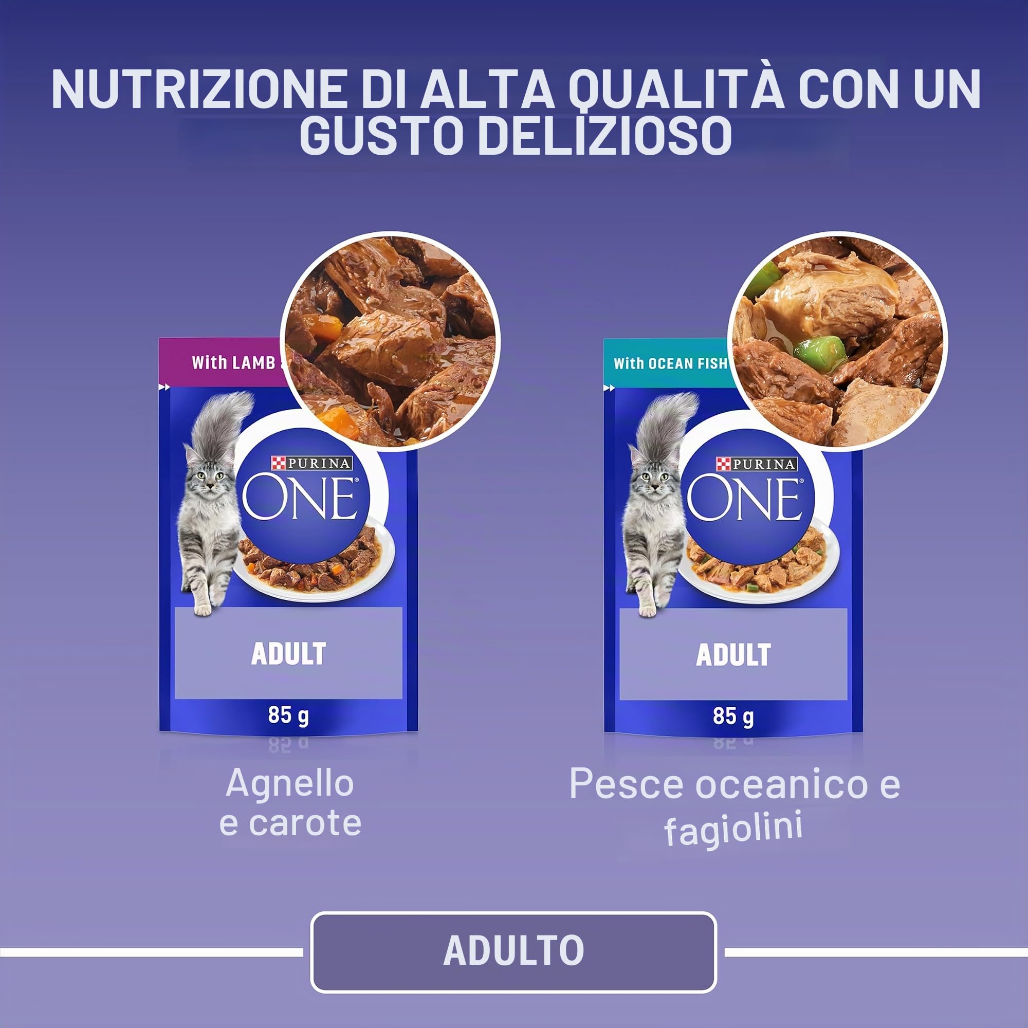 Purina ONE Alimenti per gatti per adulti, 8 x 85 g, confezione da 5, confezione da 5