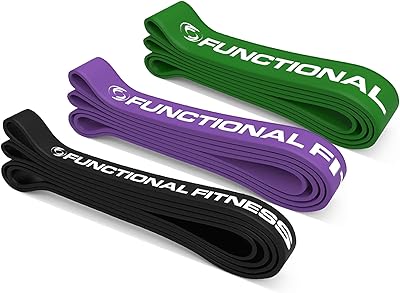 Set Of 3 Functional Fitness Pull Up Bands 3 4 5 30 250 Lbs 14 113 Kg Amazon In Sports Fitness Outdoors