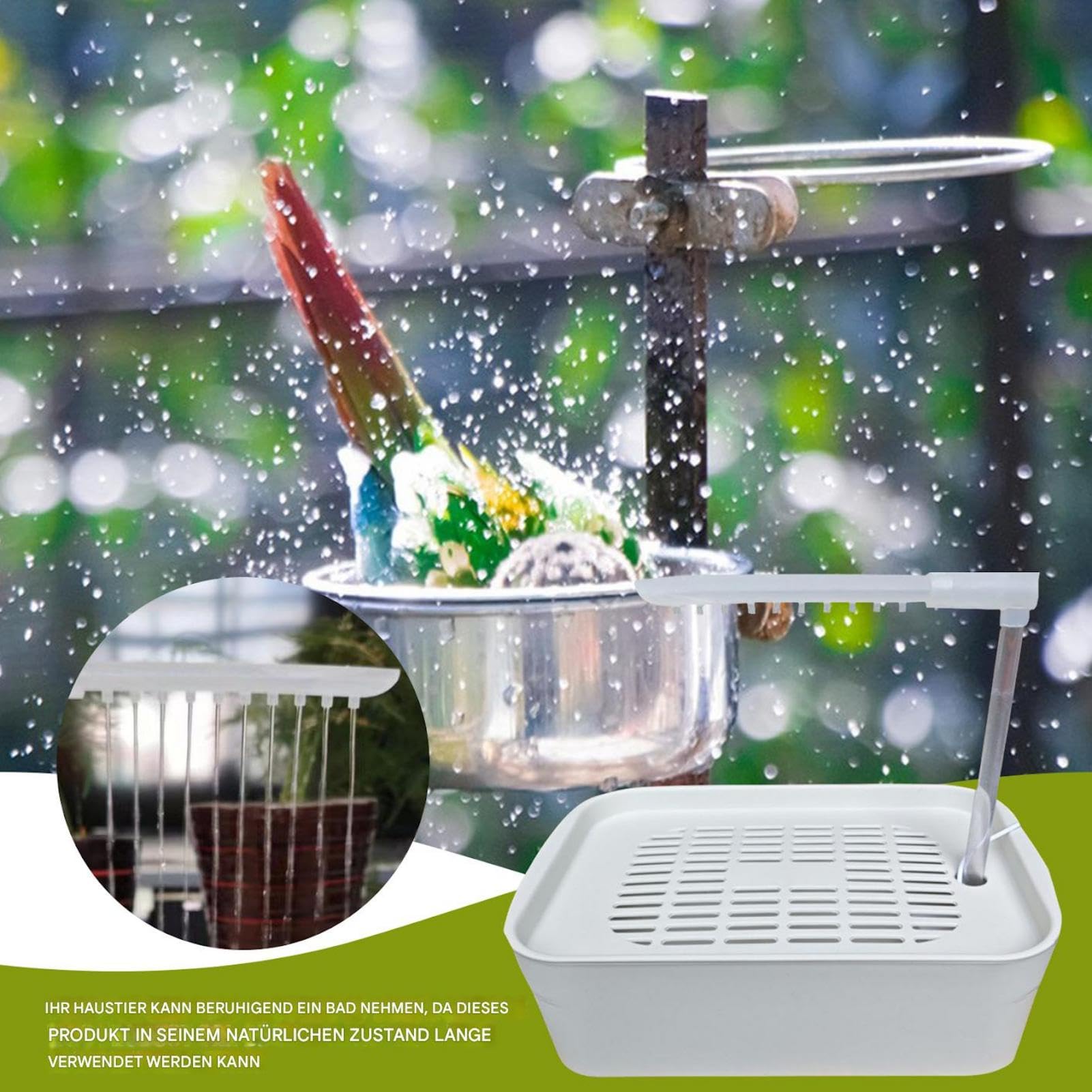 Parrot Bath, Parrot Bath Elektryczny prysznic z małej wanny ptaków