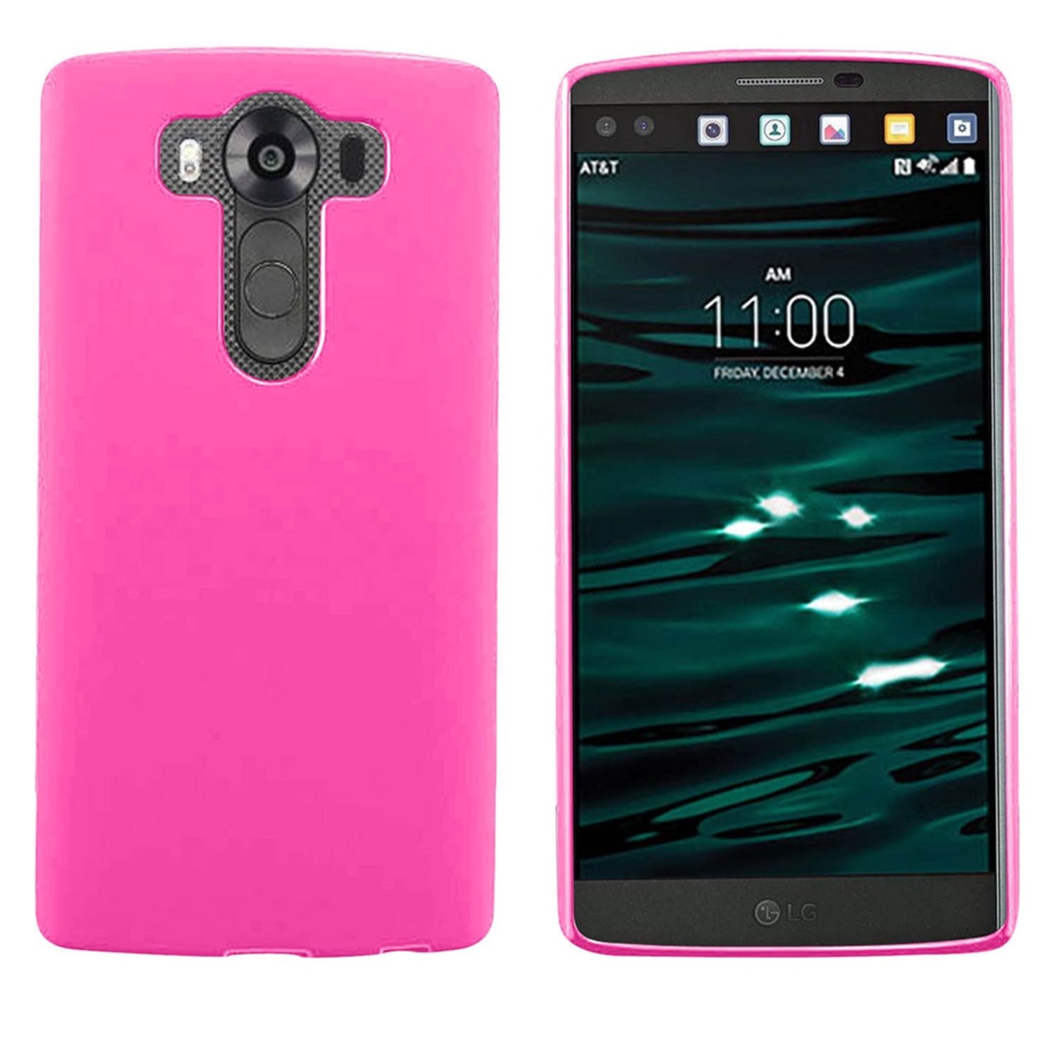 LG V10 Case, Balaji TPU Rubber Candy Skin Case Cover For LG V10, Hot Pink