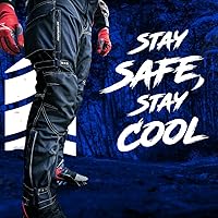 Vista 6 de HWK - Pantalones de motocicleta dual sport para hombre con tela de Cordura textil resistente al agua y armadura de protección contra impactos