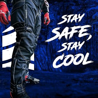 HWK Dual Sport Motorcycle Pants for Men with Water Resistant Cordura Textile Fabric & Impact Protection Armor