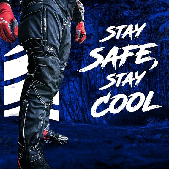 HWK Dual Sport Motorcycle Pants for Men with Water Resistant Cordura Textile Fabric & Impact Protection Armor