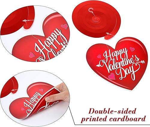 Miniatura 4 de 30 piezas de decoración de remolinos colgantes para el día de San Valentín, decoraciones de techo de remolinos de aluminio, decoración de corazón,