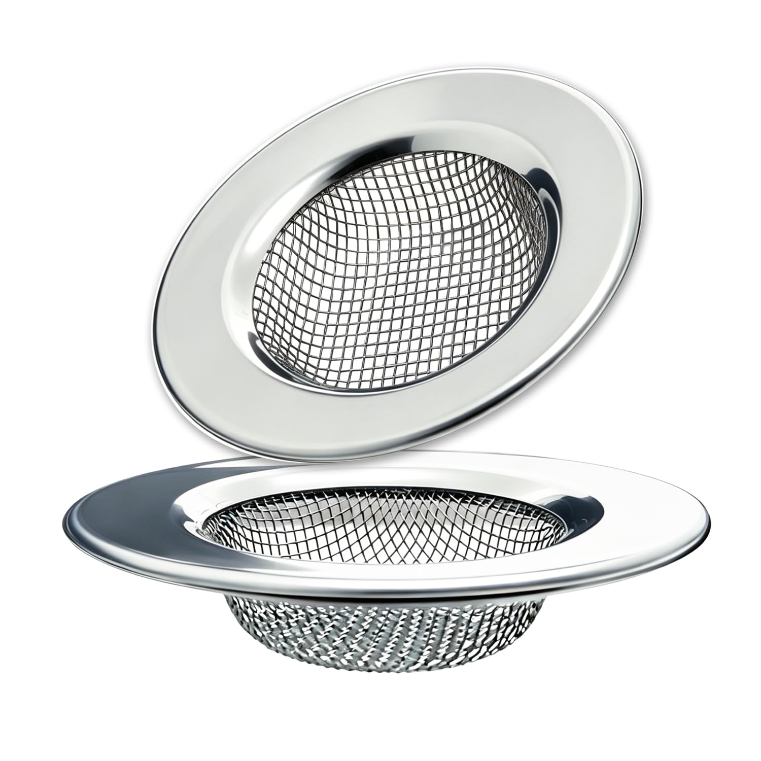 Seatery 1.50" Bathtub Strainers, Bathroom Sink Strainers, Shower Drain Hair Catcher, Drain Strainer For Laundry, Mop Pool, Utility, Slop, RV Sink, Stainless Steel, Pack-2