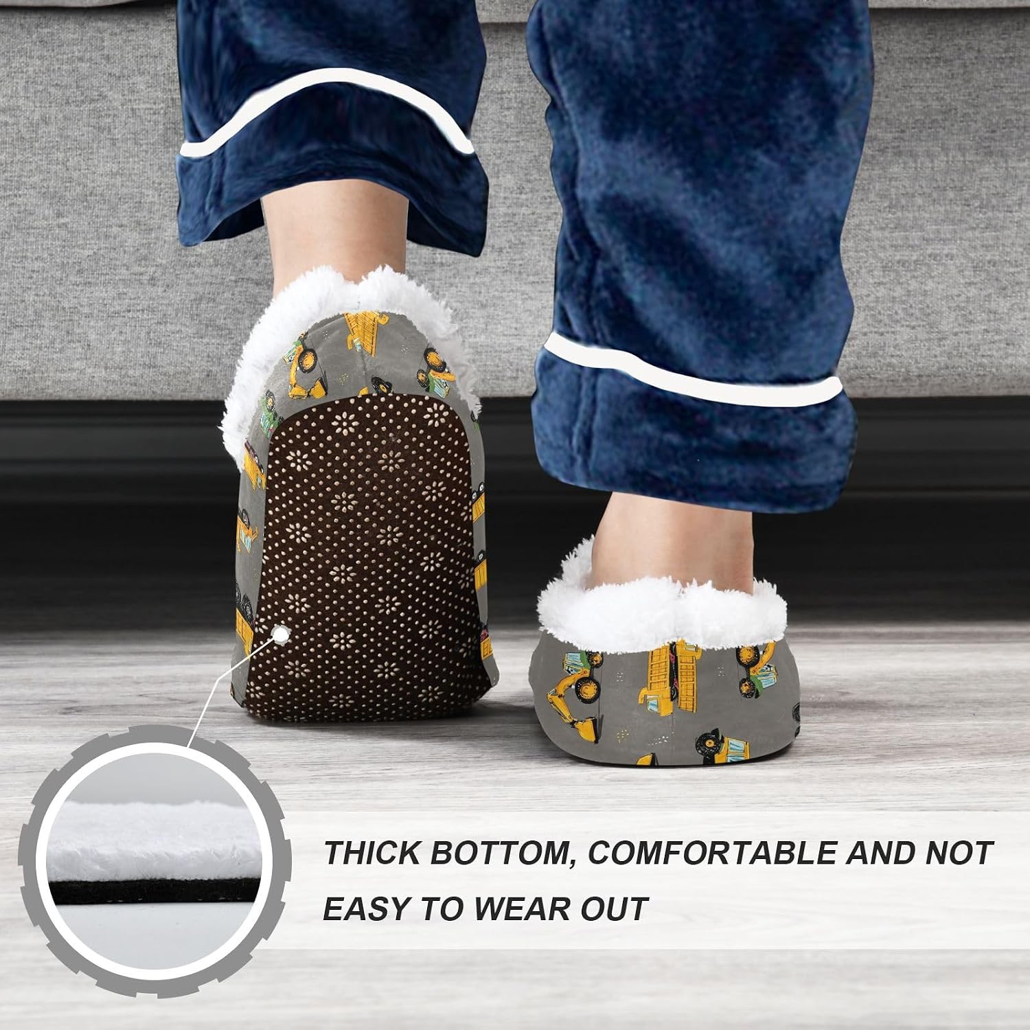 Boccsty Boys Girls Fuzzy House Slippers Kids Toddlers Winter Indoor House Home Shoes XS-S