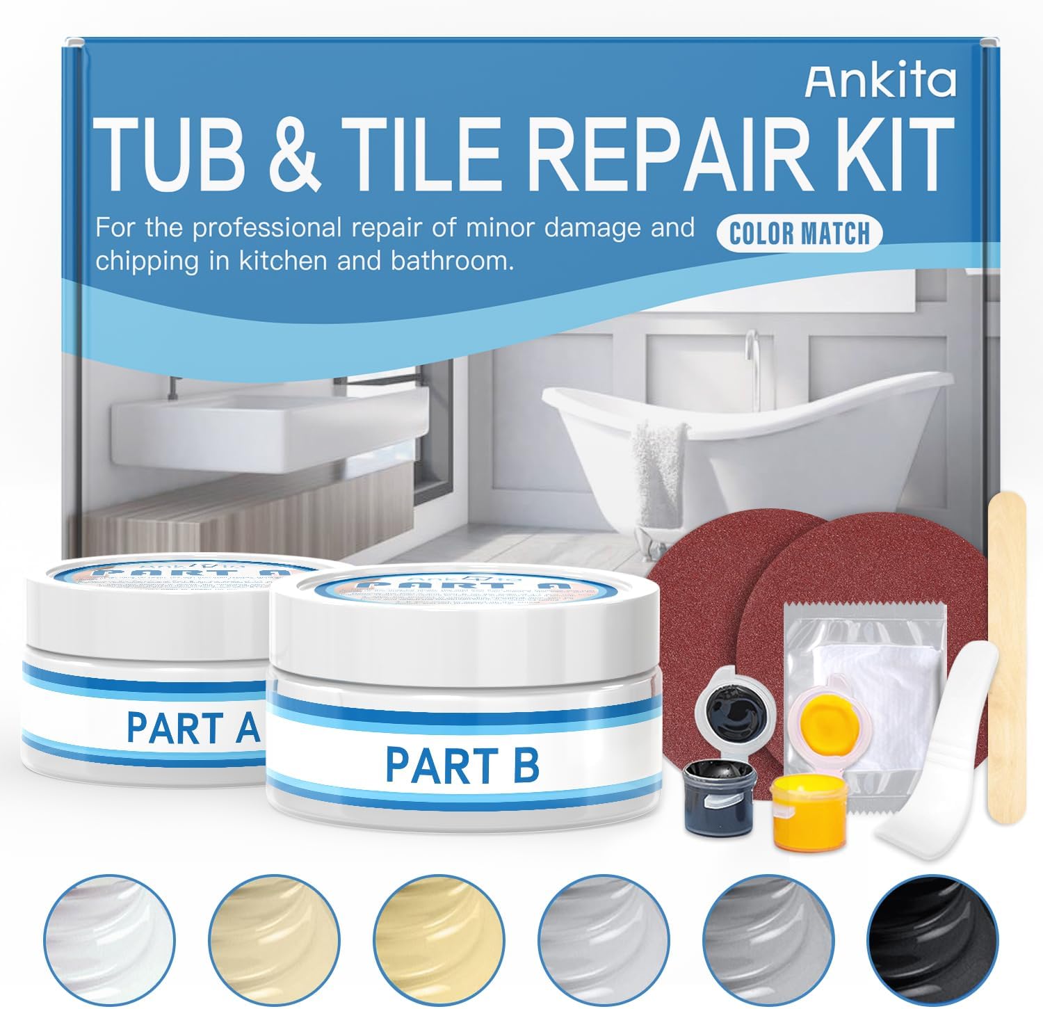 Fiberglass Tub Repair Kit (Color Match)