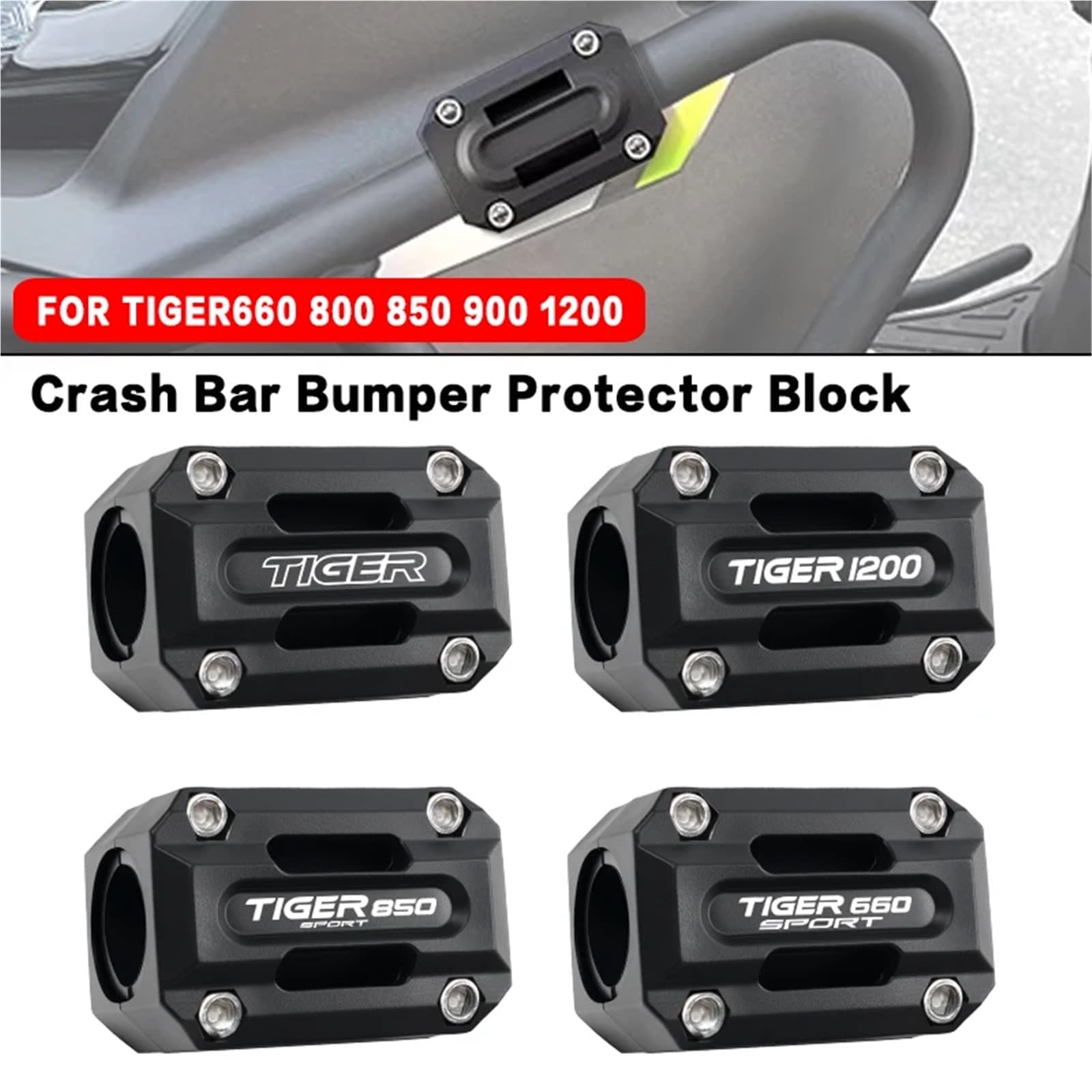 Adatto per Triumph Tiger 660 800 900 GT PRO Rally Explorer 1200 Protezione motore Protezione paraurti Accessori soffietto forcella(TIGER660 2PCS)