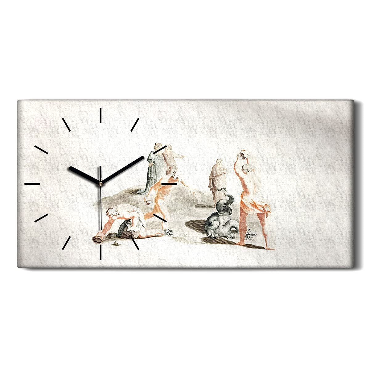 Horloge sur Toile Ne Pas tic tac en Silence : art moderne abstrait antique homme 60x30