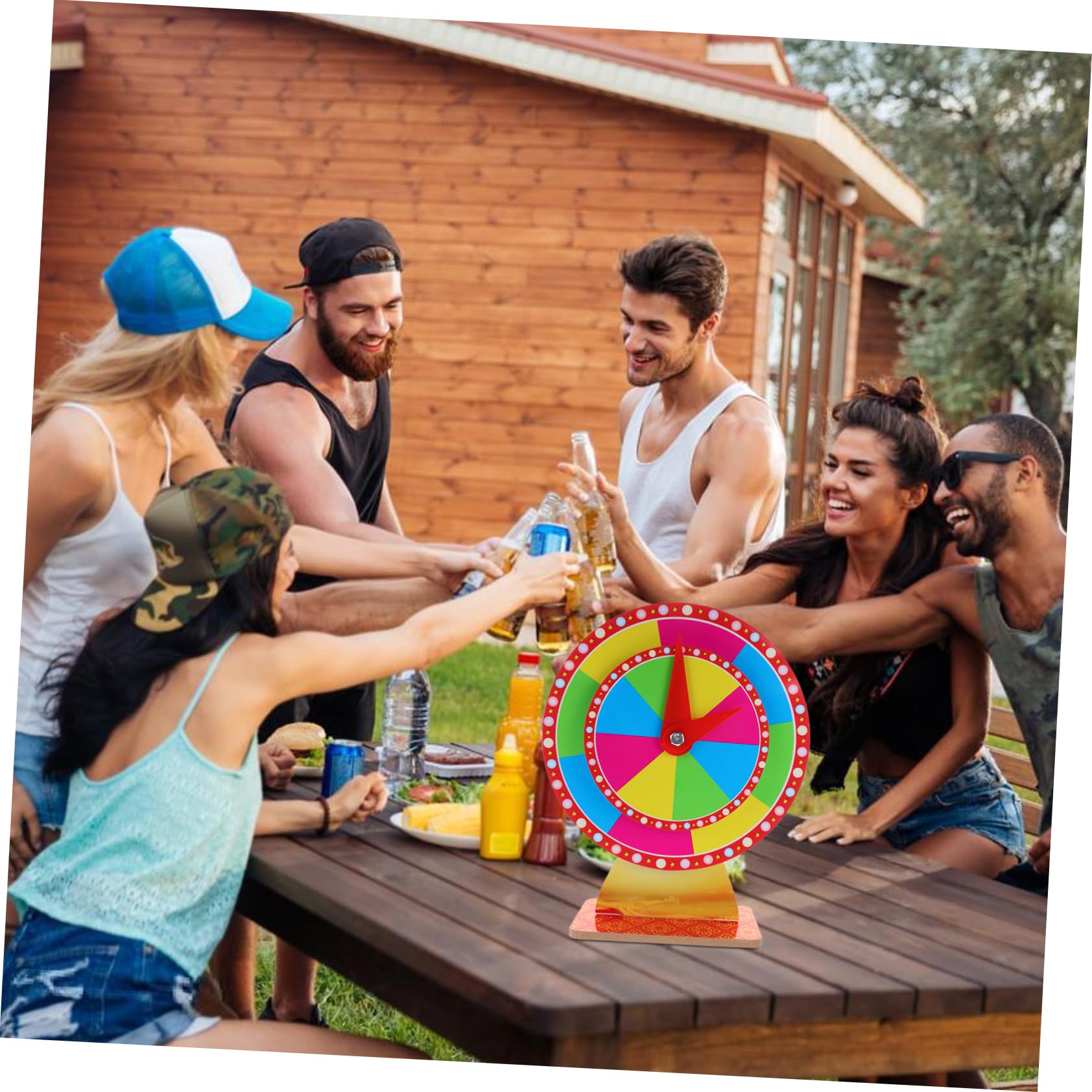 Yardwe Ruota Gioco Girevole Premi Gioco della Lotteria e Giradischi da Te per FESTIVITÀ e Eventi Accessorio per Giochi da Tavolo