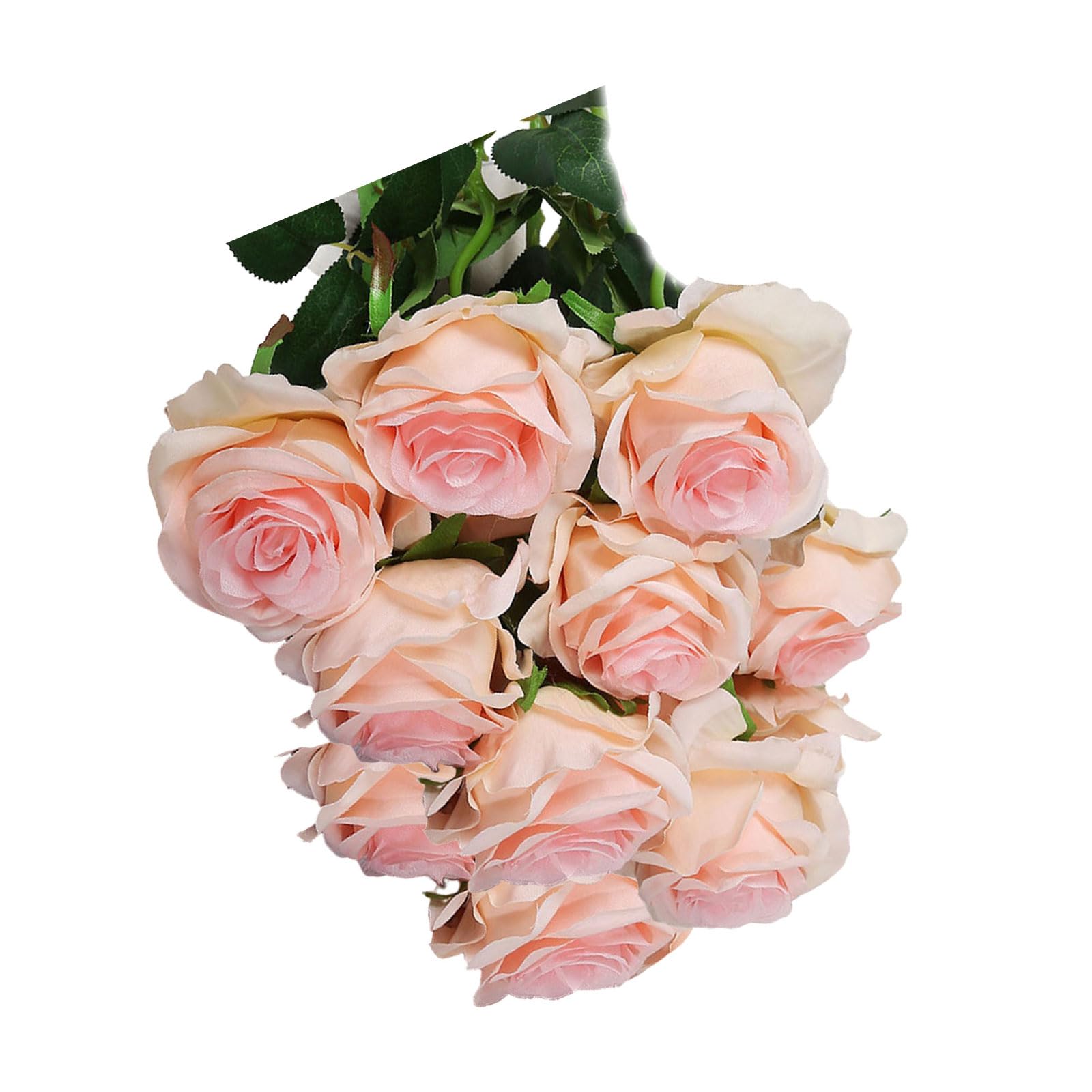 Carotoe D 12Pcs Realistic Fake Rose Bouquets Artificial Rose Flowers For Kitchen Garden Ecoration Wedding Centerpieces Ecoration Party Flowers