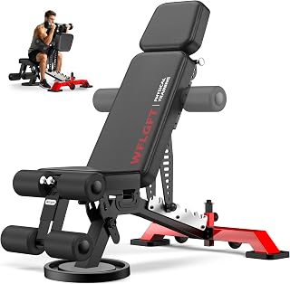 Commercial Adjustable Weight Bench, Heavy Duty 1800LBS | Workout Bench for Home Gym, Flat, Decline, Incline Bench Press, Removable Leg & Elbow Support for Full Body Strength Training