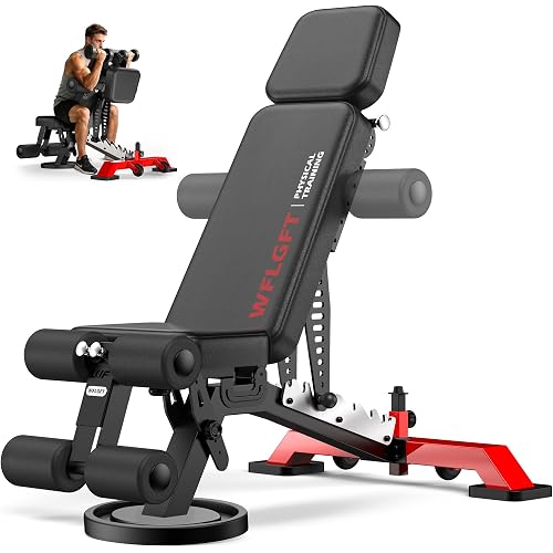 Commercial Adjustable Weight Bench, Heavy Duty 1800LBS | Workout Bench for Home Gym, Flat, Decline, Incline Bench Press, Removable Leg & Elbow Support for Full Body Strength Training