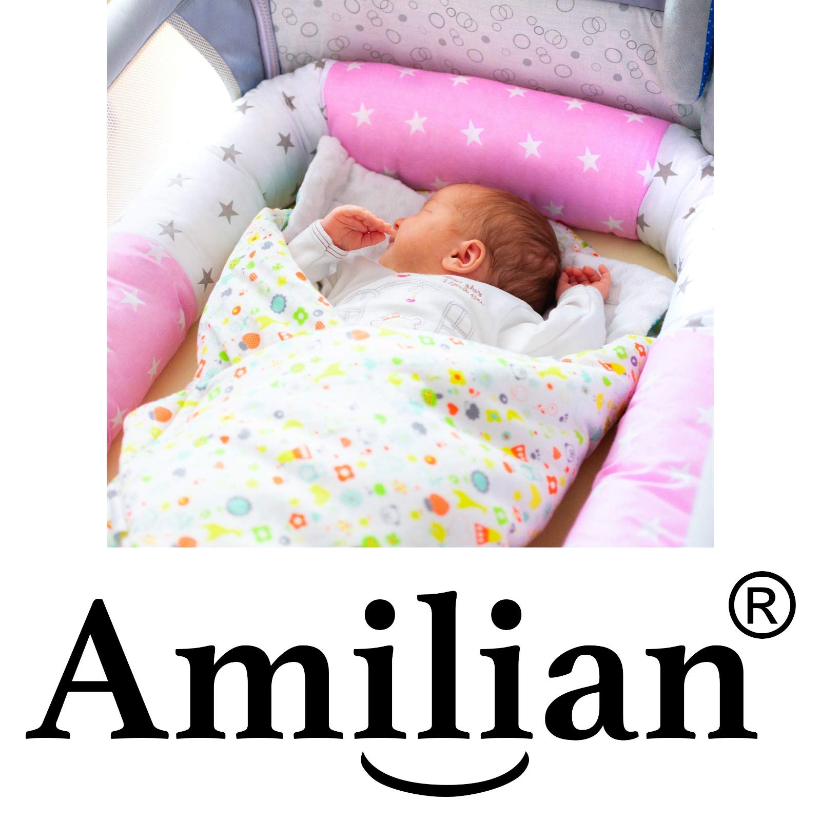 Bed Snake 210 cm Cot Bumper for Baby Cot Bed Bumper as Head Protection