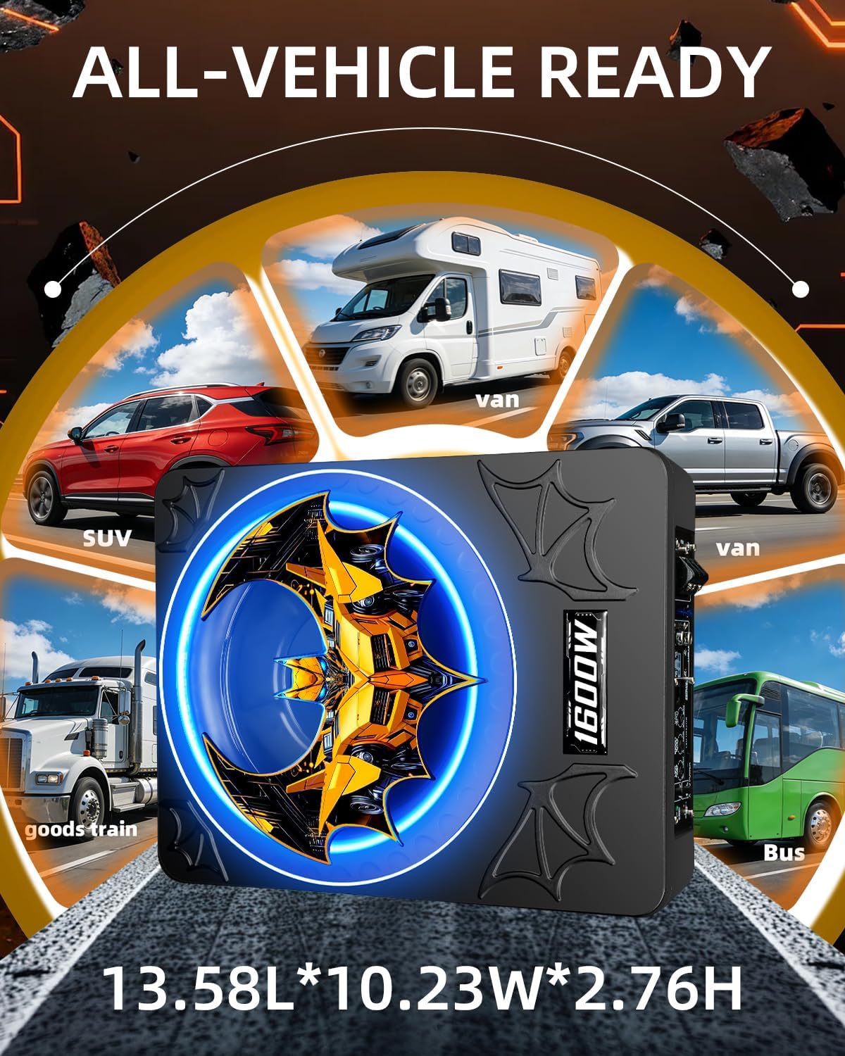 1600W Slim UnderSeat Subwoofer and Amp Package, Powered Car Subwoofer with Built-in Amp, Cast Aluminum Underseat Subwoofer with RGB Ambient Light Switch, Deep Subsonic Bass for Car/Truck/SUV 10 71O2+BpXFOL. AC SL1500