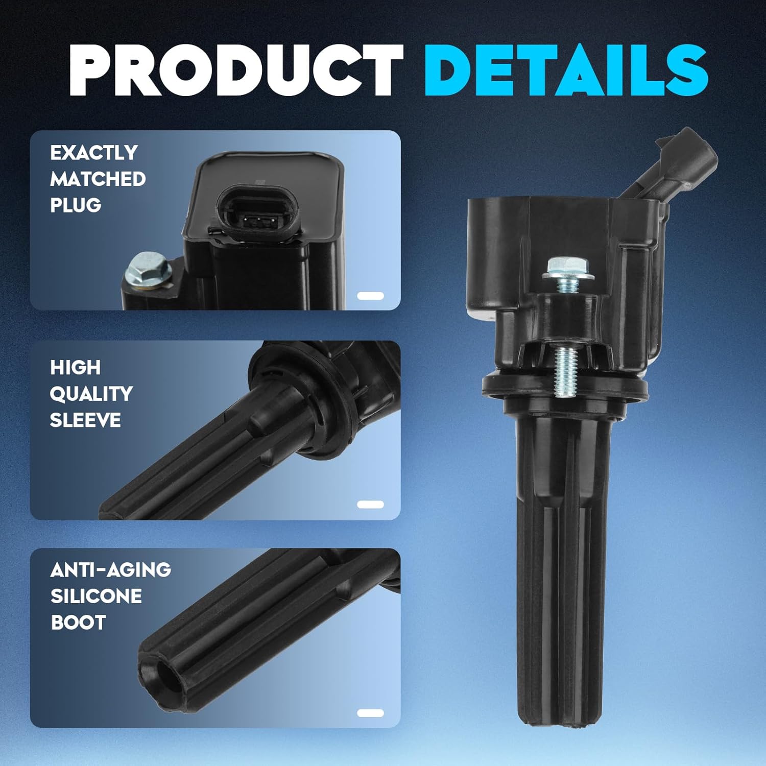 Ignition Coils Pack & Iridium Spark Plugs UF497 for Buick Chevy GMC Rainier Colorado Trailblazer Envoy Canyon 2.9L 3.7L 4.2L 2006 2007 2008 2009 2010 2011 2012 UF-497 C1558-5 Set