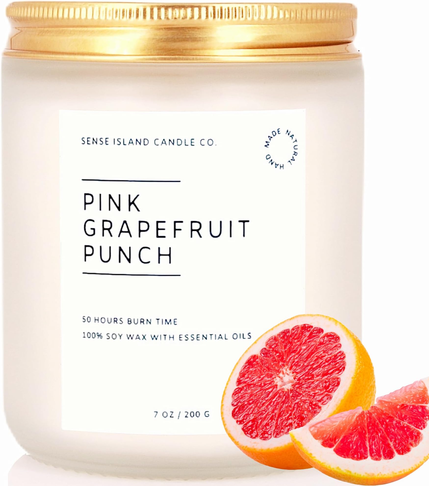 SENSE ISLAND Grapefuit Punch Scented Candle for Home Highly Scented Refreshing Grapefruit Candles Natural Soy Candle Gift