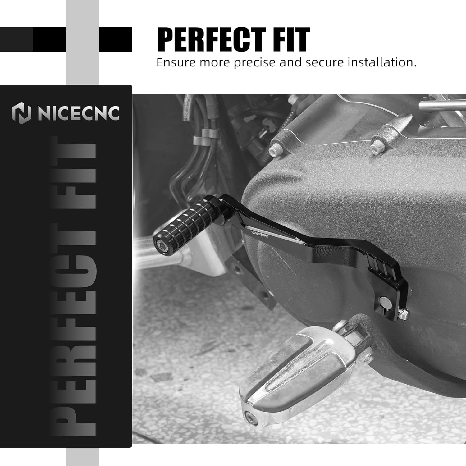 NICECNC Black Mid Controls Gear Shift Lever Compatible with Harley Dyna '91-'17 with Mid Controls Convertible FXDS-Conv 1994-2000 CVO Fat Bob FXDFSE 2009 Super Glide Custom FXDC 2005-2014 See Fitmnt