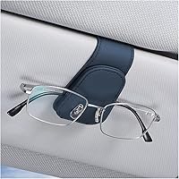 Vista 45 de AICEL Soportes para lentes de sol para visera solar de automóvil, soporte de cuero para colgar gafas, soporte magnético para lentes y clip