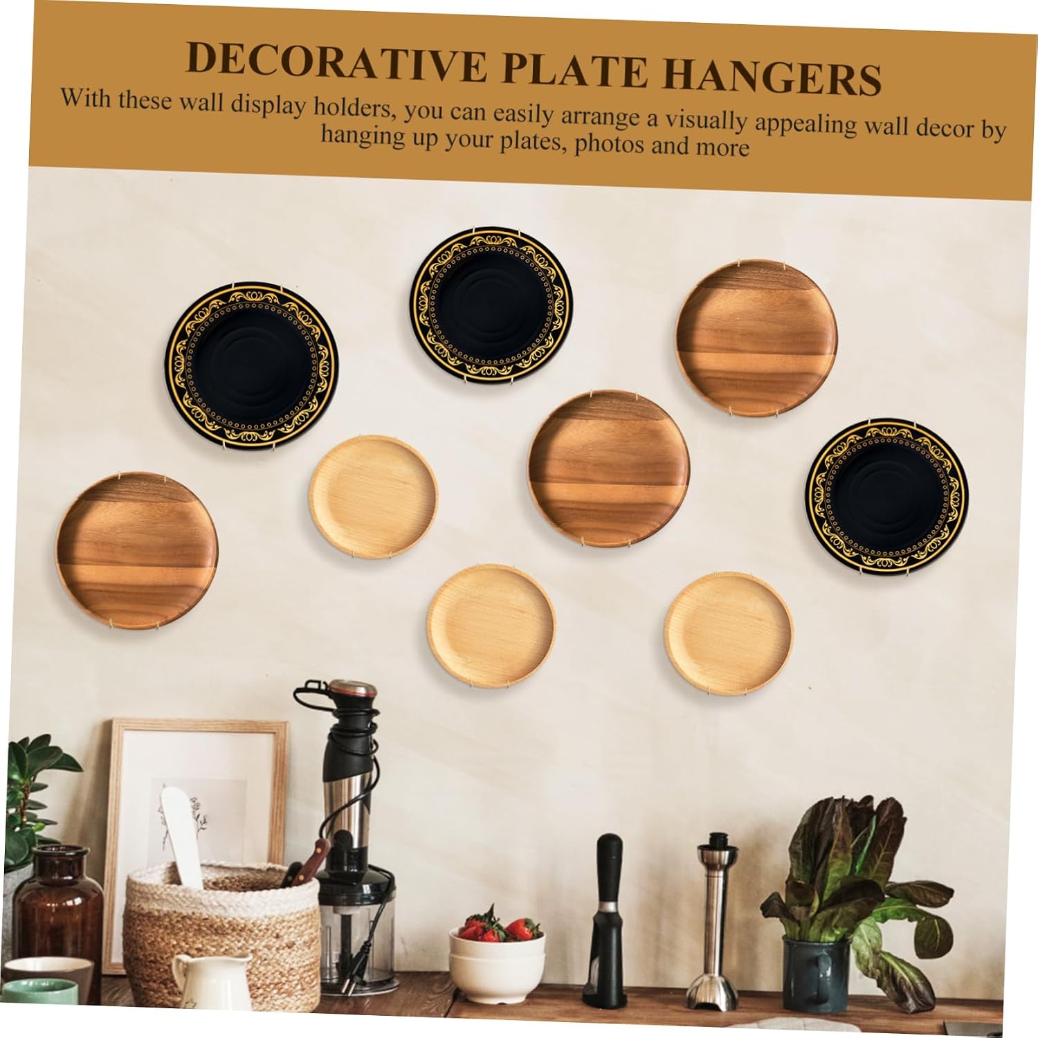 MAGICLULU 12pcs Invisible Plate Hangers Decorative Spring Plate Holder for Wall Ceiling Hooks for Hanging