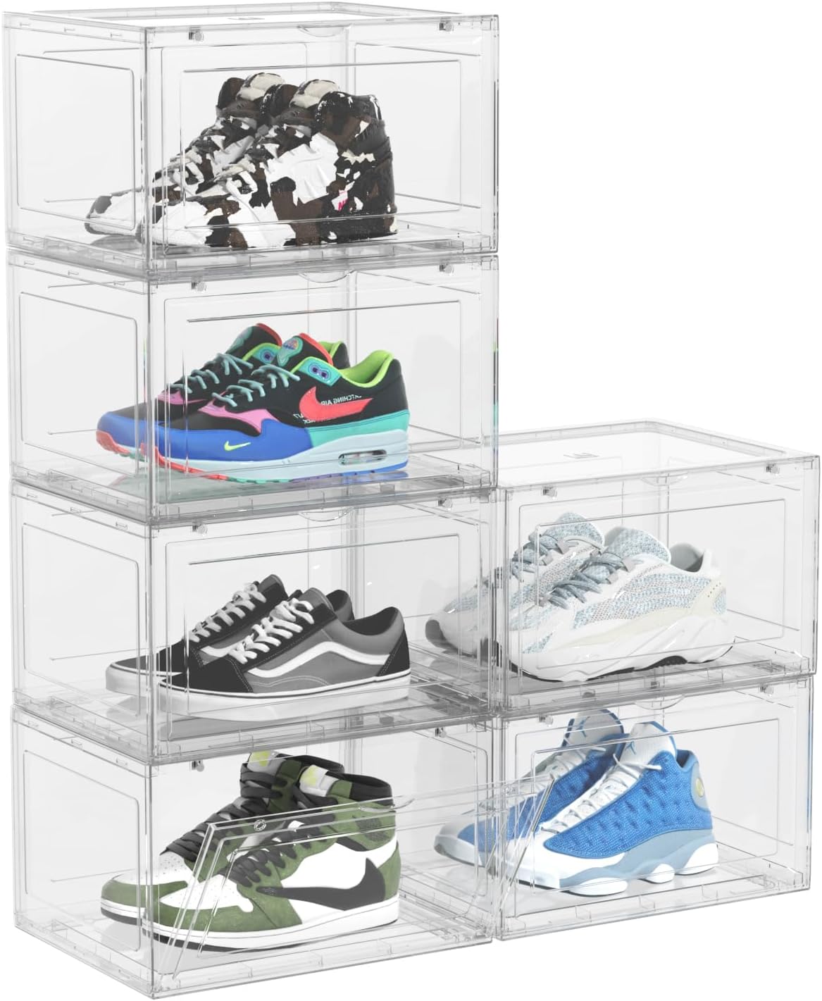 Amazon.com: CadineUS 6 Packs Clear Shoe Boxes with Lids, Clear Plastic