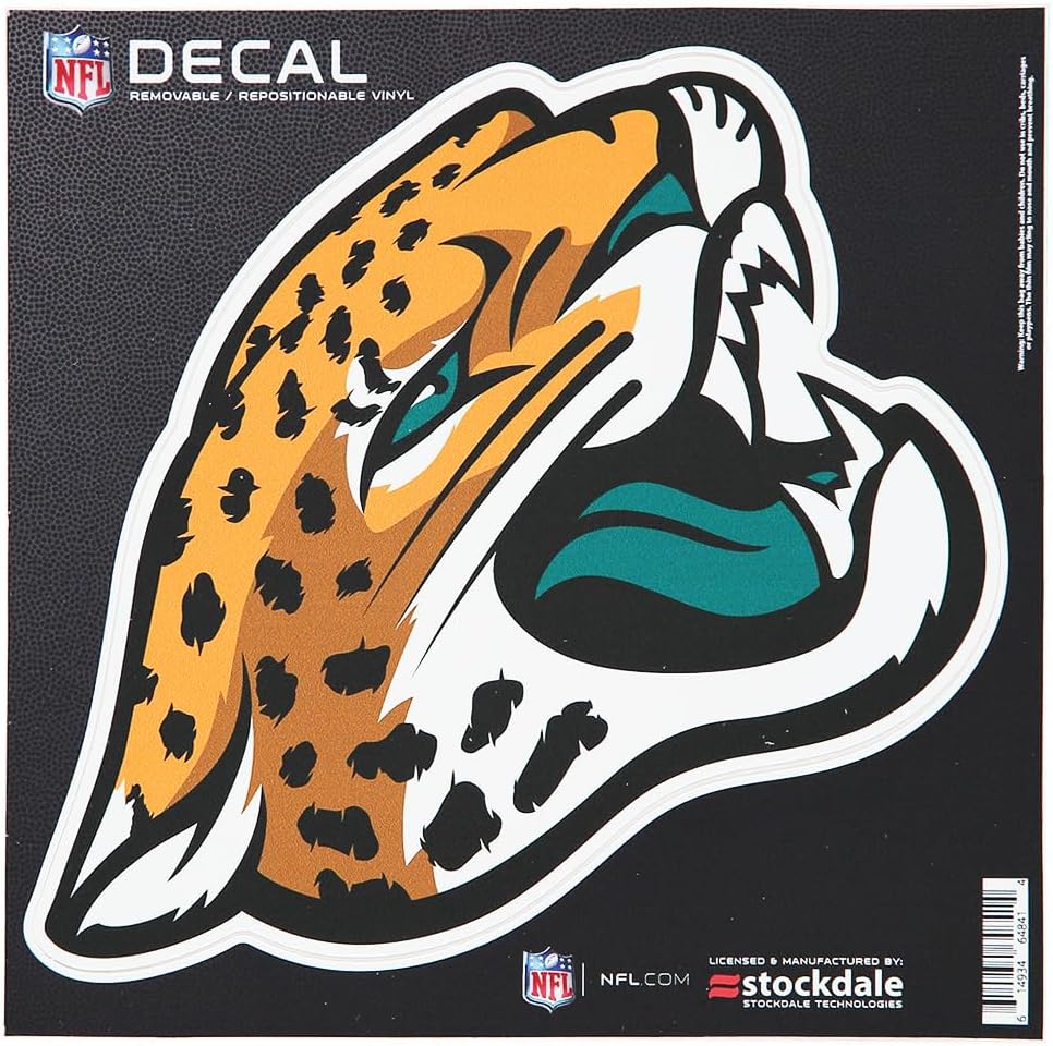 ストックデール ジャクソンビル ジャガーズ 6インチ x 6インチ ロゴ ダイカット 貼り直し可能 ビニールデカール