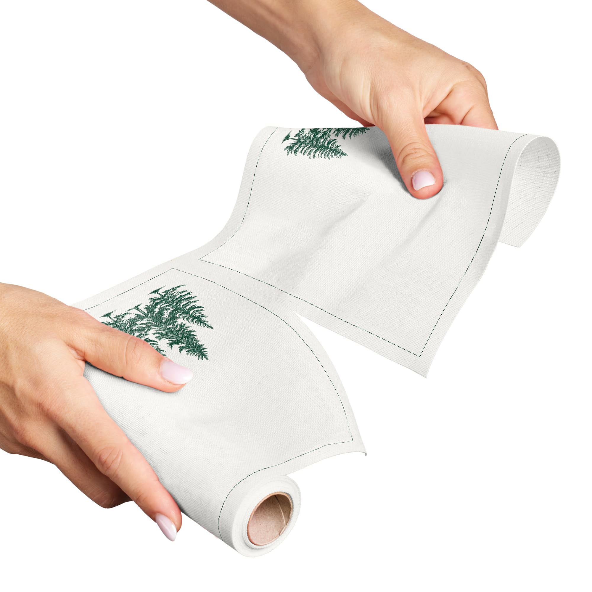 MY DRAP Cotton Luncheon Napkins - Forest Xmas (7.8 x 7.8 in - 12 Per Roll) Christmas, Holiday Napkins