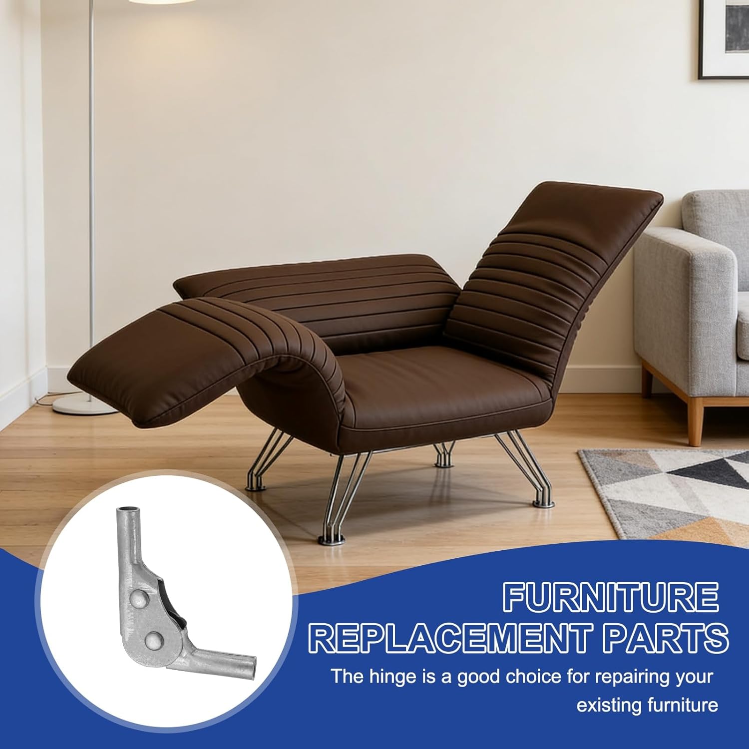 uxcell 2Pcs Adjustable Sofa Hinge, 135 Degree Slanted 2 Gear Support Joint Folding Table Brackets Furniture Replacement Parts for Sofas and Outdoor Beach Chairs