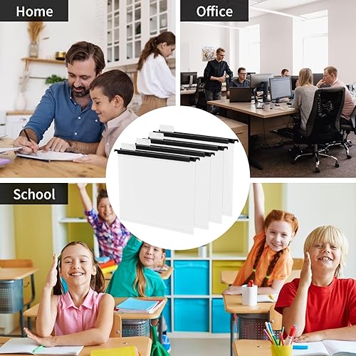 Miniatura 4 de 20 carpetas colgantes transparentes de tamaño legal de 9.5 x 14 pulgadas con pestañas e insertos, carpetas colgantes de polietileno, carpetas