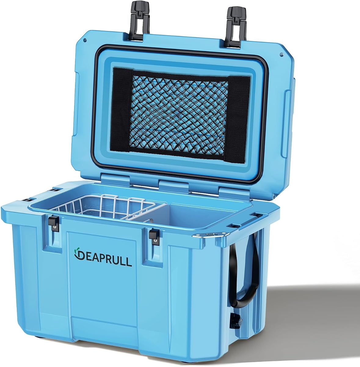 Nevera dura, caja de hielo aislada para más días, nevera portátil con asa, portavasos, cierres dobles para bebidas de camping, playa, picnic, pesca, barco, barbacoa