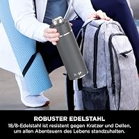 Ninja Thirsti 530ml Hőszigetelt Utazópalack - Szürke Rozsdamentes Acél Termosz Szénsavas, Hideg és Meleg Italokhoz, Szivárgásmentes Fedéllel 10