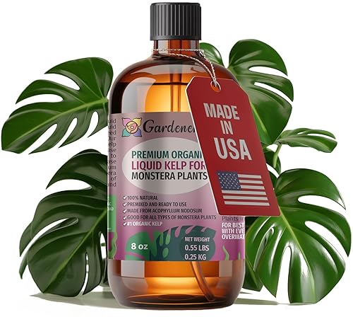 GARDENERA Monstera Plant Superfood - 8 oz - Fertilizante líquido orgánico de algas para un crecimiento impresionante y un follaje vibrante