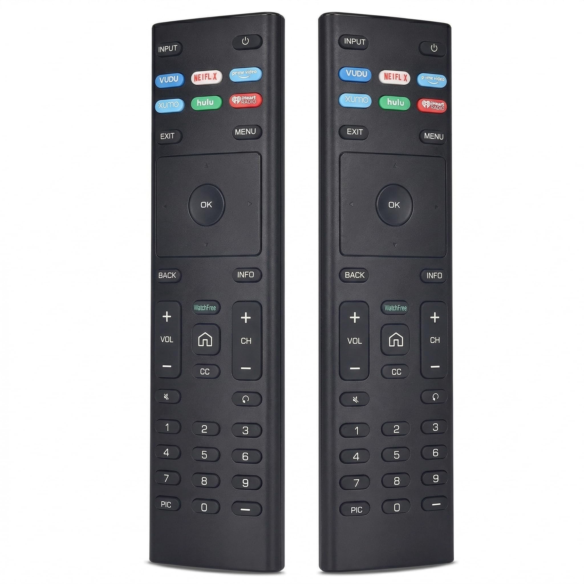 for VIZIO Smart TV Remote,Compatible with VIZO Universal Remote Control Replacement XRT136【Pack of 2】 Black
