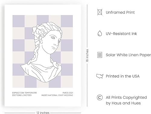 Miniatura 2 de HAUS AND HUES Decoración pastel danesa, arte de pared estético morado, bonitos pósteres de habitación, impresiones pastel danesas (sin marco, 12 x