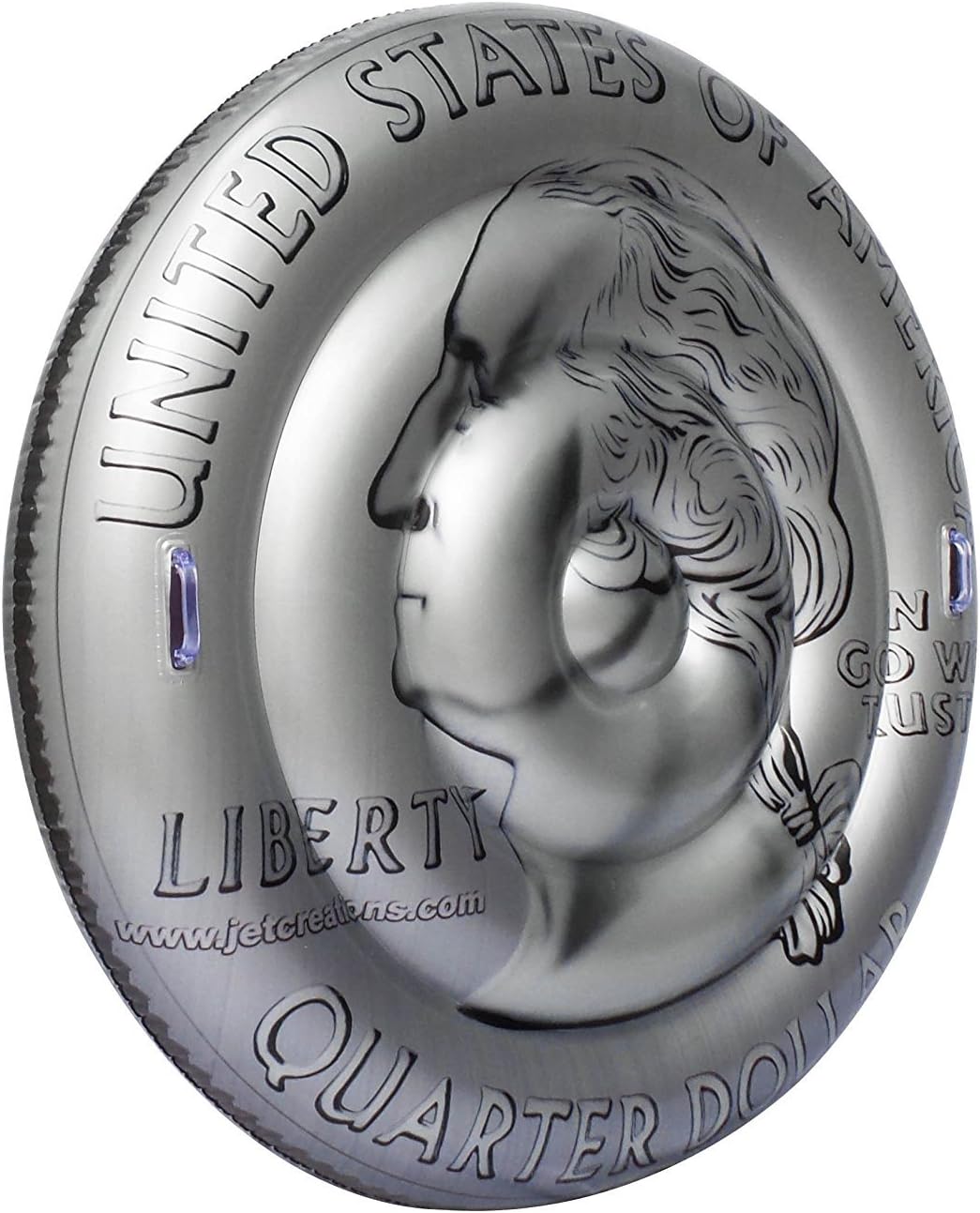 Jetsup FUN-COIN25 Big Money U.S. Quarter Pool Float Floatie Raft, 60", Silver