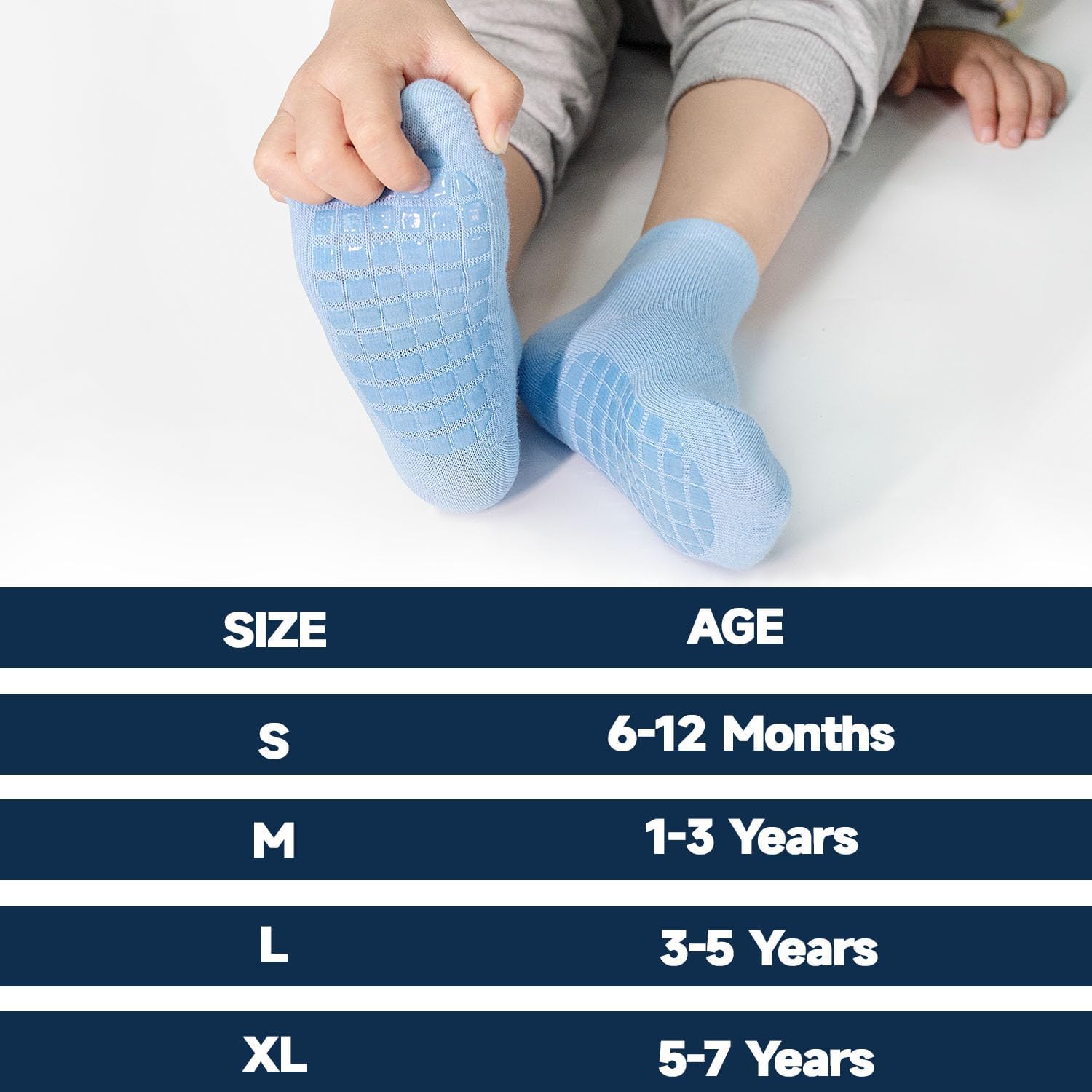Toddler Grip Socks 15 Pairs, Non Slip Baby Socks with Grippers for Boys Girls Crew Anti Skid Kids Sock 0-7 Years - Image 7