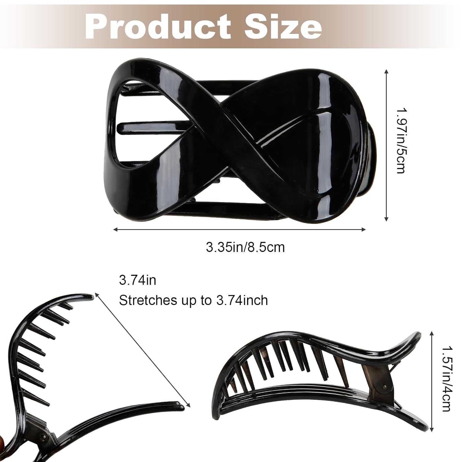 Flat Hair Clips for Women, 6Pcs French Concord Claw Clips for Thick Hair Strong Hold Non Slip Hair Claw Clips - Image 3