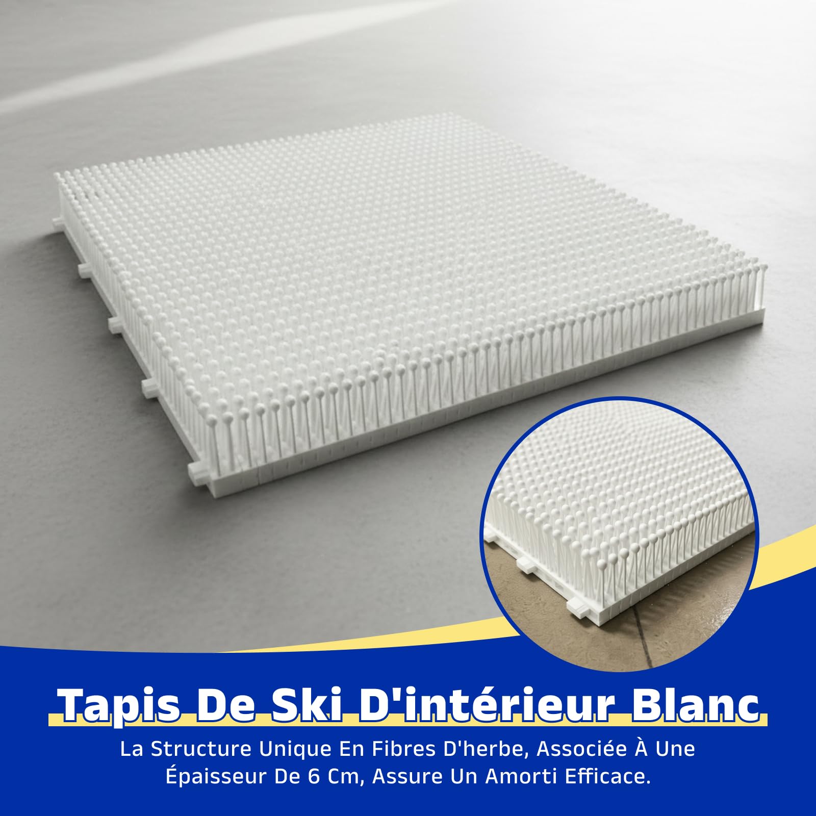 Tapis de Ski Intérieur, Tapis d‘entraînement de Ski à Domicile, Appareil Multifonction pour Simuler Le Ski sur Sol Sec, pour Entraînement et Pratique du Ski sans Neige