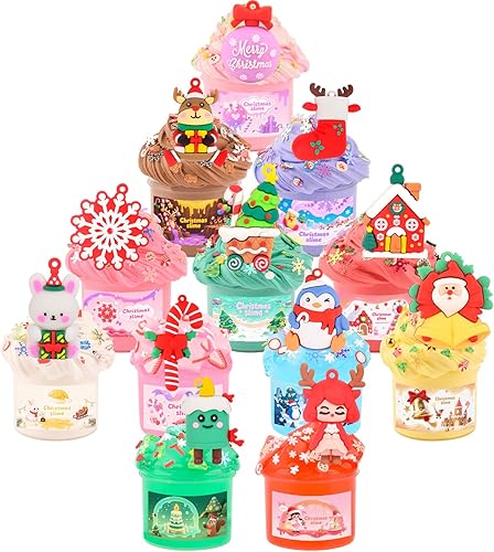 Miniatura 10 de Calendario de Adviento 2025-24 días de slime y dijes, calendarios de cuenta regresiva de Navidad, regalos para niñas, niños, adolescentes y niños