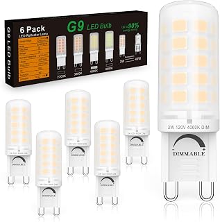 BAOMING G9 LED Bulb Dimmable 3W (40W Equivalent) - 4000K Natural White, No Flicker, 420LM, Plastics Base - Ideal for Kitchen, Office, Reading Room, Makeup Area - 6 Pack