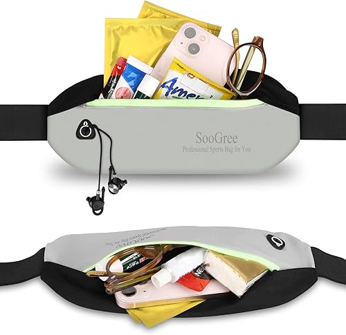 Miniatura 3 de Riñoneras delgadas para mujeres y hombres, riñonera impermeable con tira reflectante ajustable, cinturón de correr para deportes, entrenamiento,