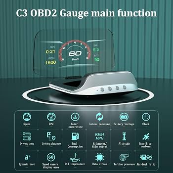 Projecteur HUD M2 Pour Voiture - Affichage Vitesse Sur Pare-brise - USB - Plug And Play - Universel