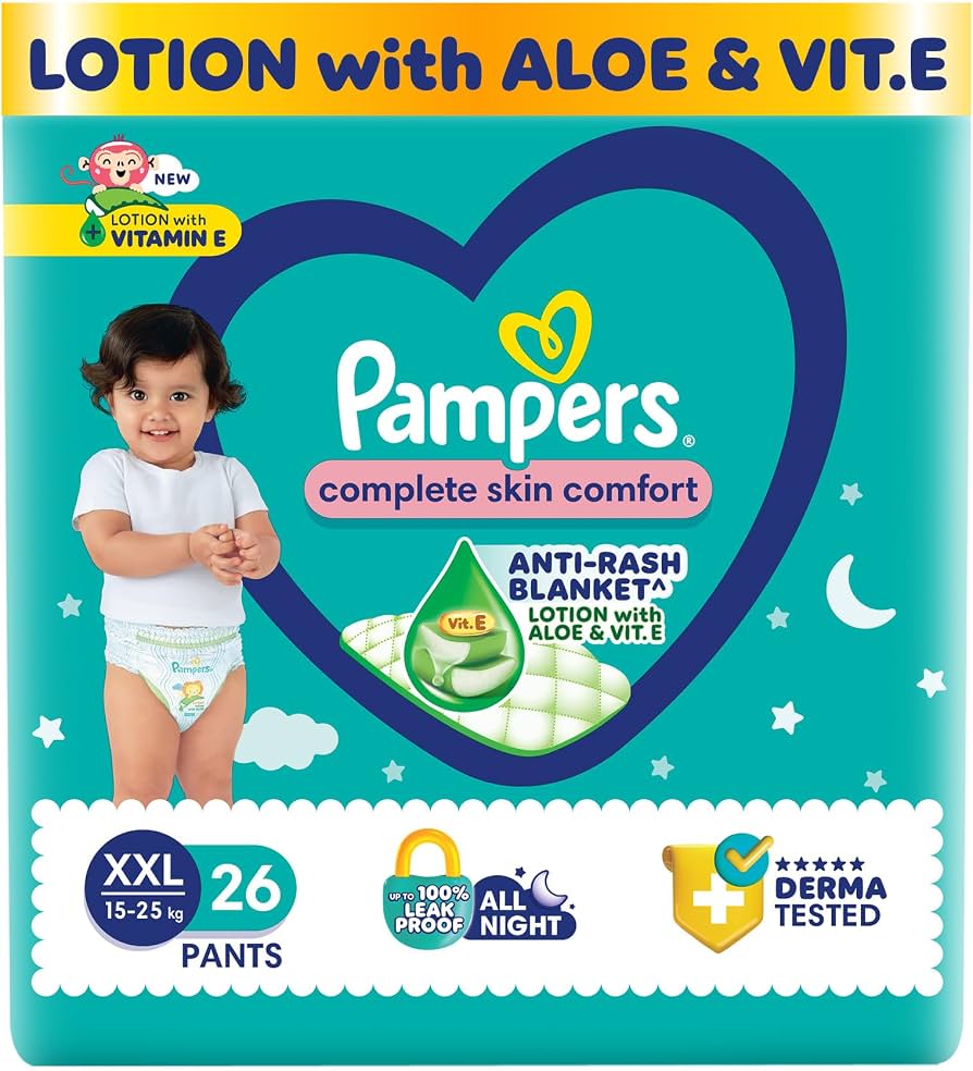 pampers1様 Pampers Complete Skin Comfort Pants, (XXL) 26 Count, Anti-rash