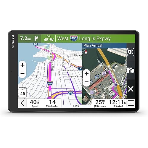 Garmin dēzl™ OTR1020, Extra-Large High-Res 10” GPS Truck Navigator, Custom Truck Routing, Satellite Imagery, Wind Speed, Community-Shared Loading Docks, Dual-Orientation Display, Renewed